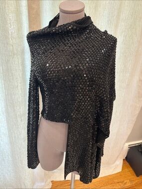 BCBGMaxAzria Black Sequin cover-up